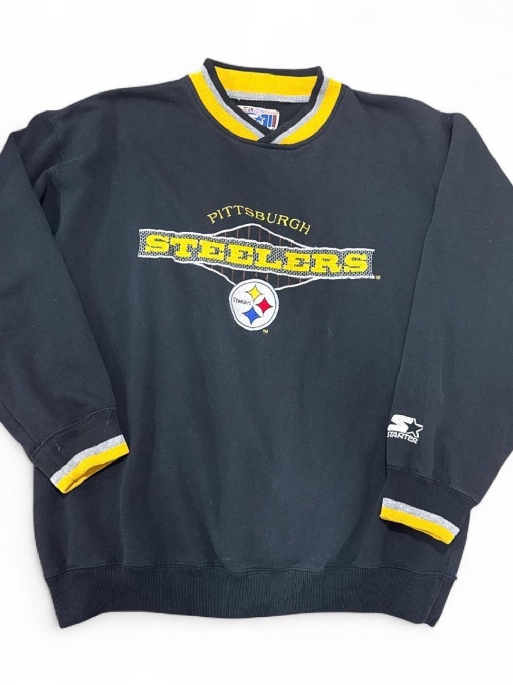 Vintage 90s Starter Pittsburgh Steelers NFL Embroidered Sweatshirt Men’s Large